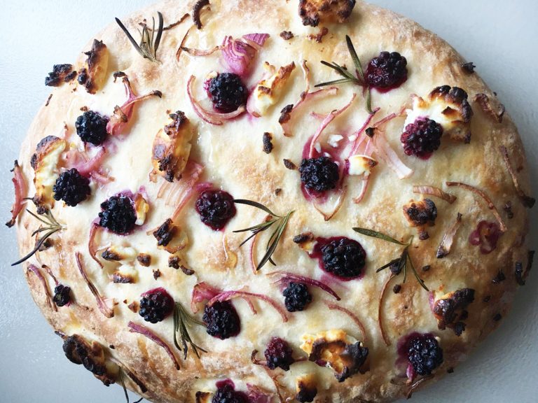 Blackberry & Goats Cheese Focaccia